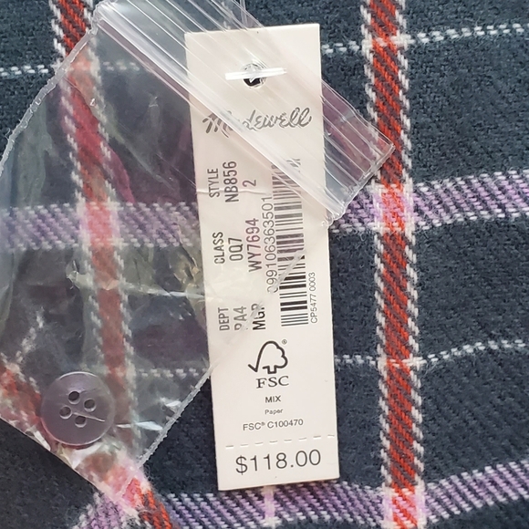 NEW! Madewell Flannel Colette Plaid Dress - Picture 6 of 9